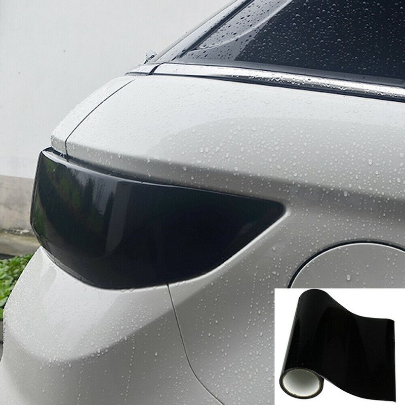 Luz trasera para Faro de coche, pegatina de película de vinilo, lámina adhesiva antiniebla, lámpara trasera, pegatina de película de humo negra oscura brillante, 12 "X 23"