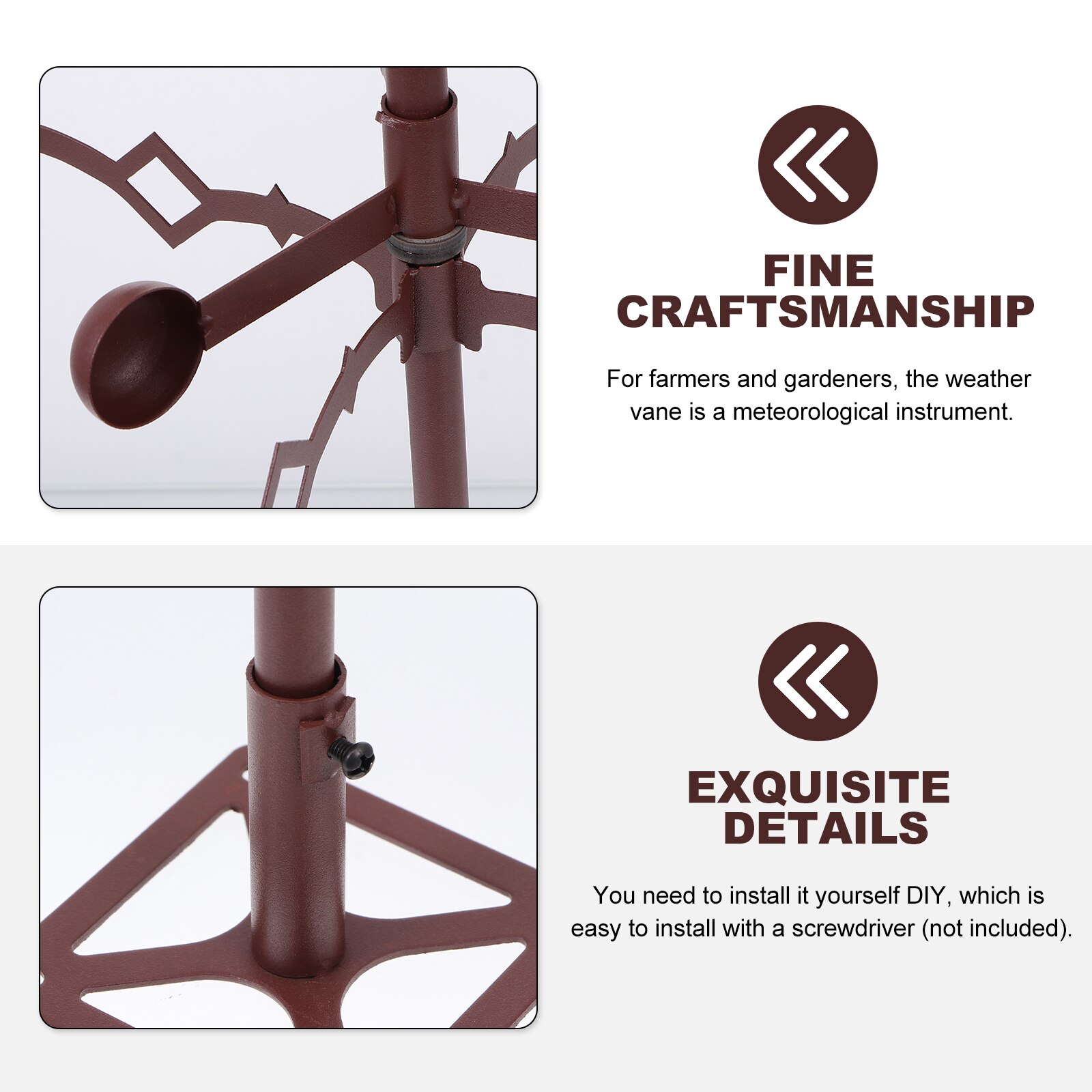 1Pc Witch Weathervane Stainless Steel Weather Vane Metal Direction Vane