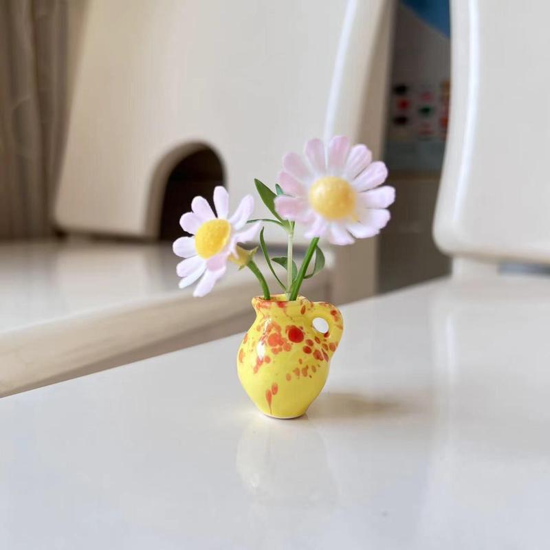 Mini aimant de de Vase en céramique, ensemble d'aimants de réfrigérateur, aimant de réfrigérateur DIY pour fleurs, décorations de réfrigérateur