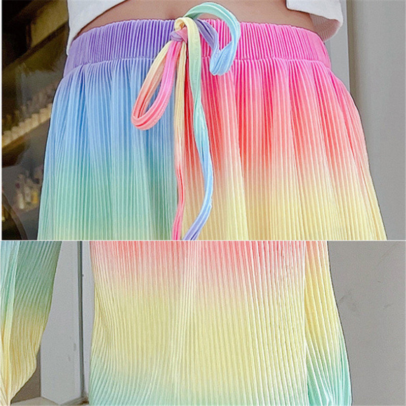 Pantaloni Harem Casual per ragazze adolescenti 2022 pantaloni anti-zanzara estivi pantaloni arcobaleno moda allentata pantaloni Cool per bambini 6 8 10 12 14 anni