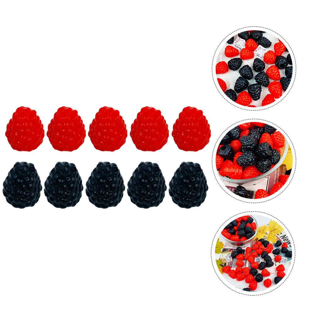 10Pcs Plastic Raspberry Model Simple Cabinet Raspberry Decor Photo Prop Simulated Fruit Models