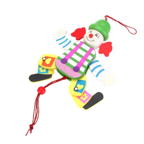 Wott Houten Clown Trekkrachtkoord Speelgoed Armen Benen Gaan Up En Down Kids Speelgoed