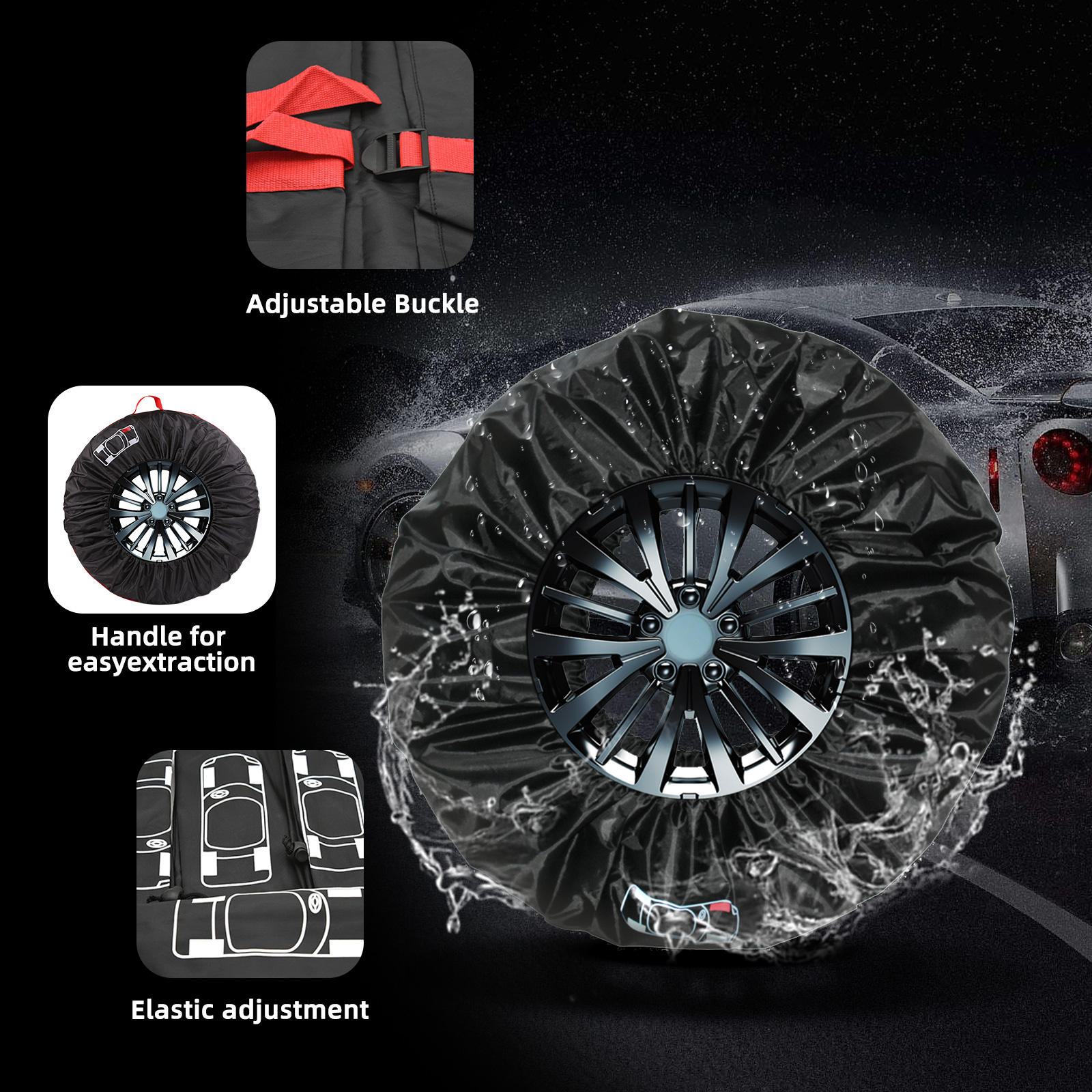 4 Teile/los Auto Reserverad Abdeckung Auto Rad Reifen Lagerung Taschen Staubdicht Schutzhülle Auto Styling Fahrzeug Reifen Zubehör