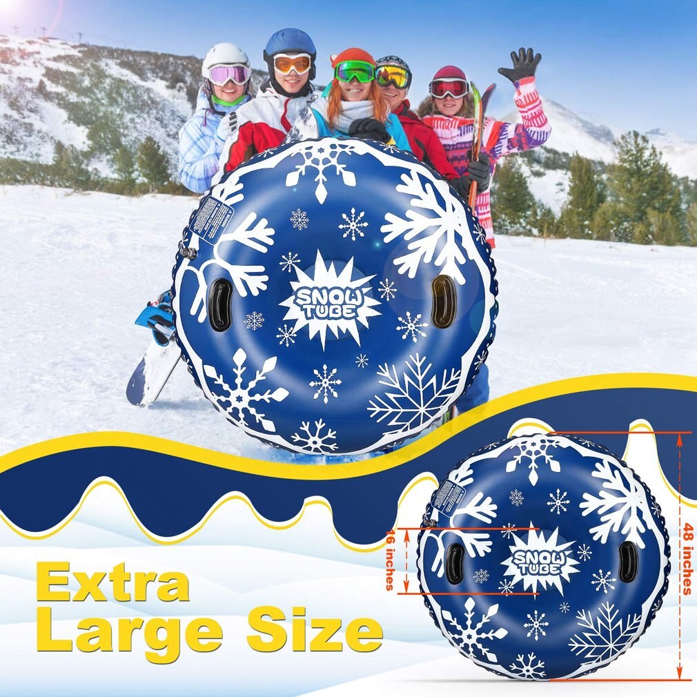 Tabla de esquí flotante para niños y adultos, Círculo de esquí con mango inflable respetuoso con el medio ambiente, tubo de nieve, equipos de esquí, juguete para la nieve