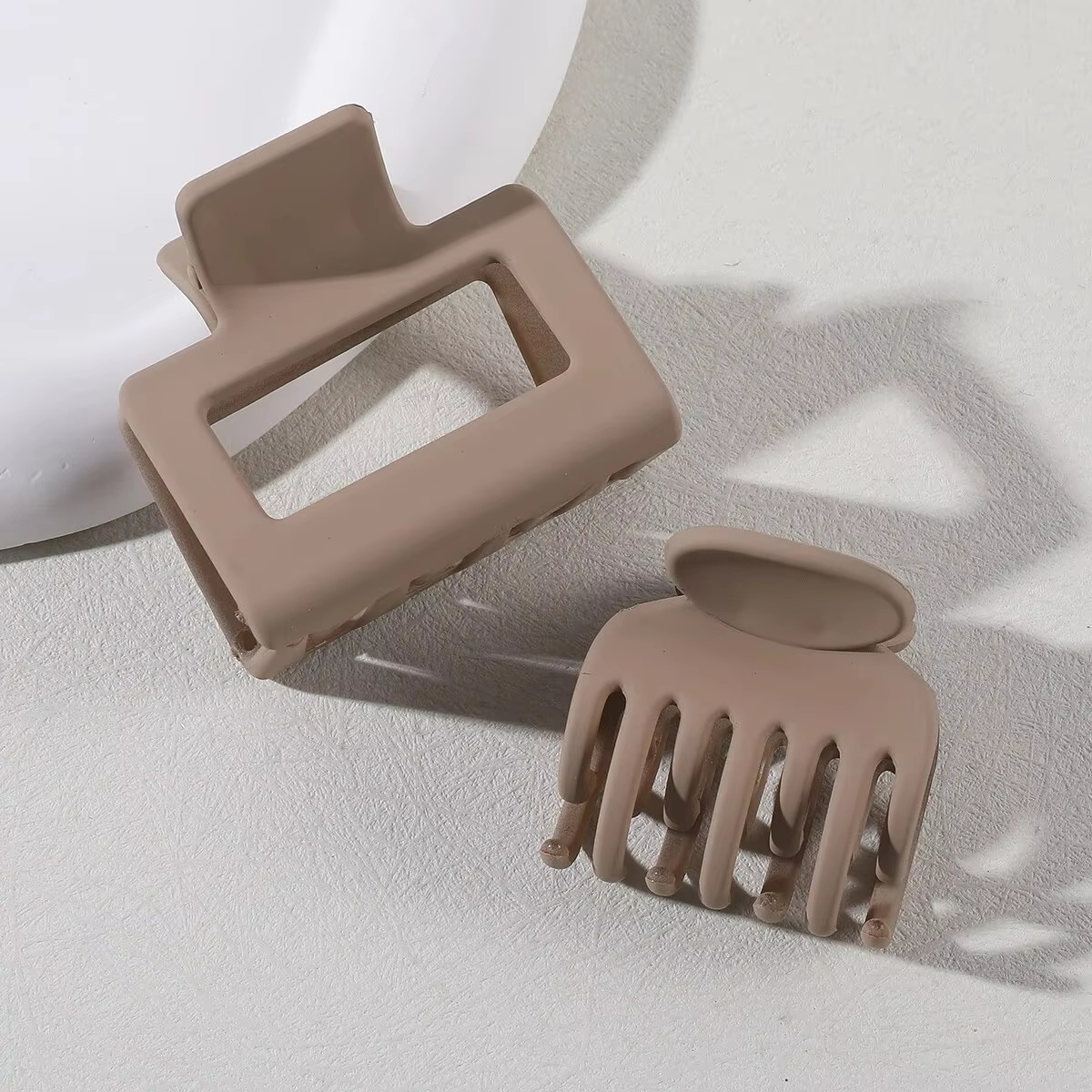 2/8 Uds. Pinzas pequeñas para el pelo para mujer, Mini horquillas de cangrejo, dientes cuadrados mate de doble fila, pinzas medianas para el cabello, accesorios para el cabello: Plata