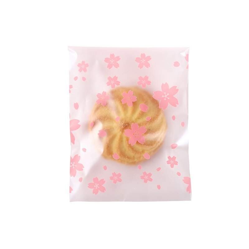 100Pcs Pink Plastic Self-Adhesive Bags for Jewelry Display Baking Food Seal Bag Wedding Bags Handmade Biscuit Packaging
