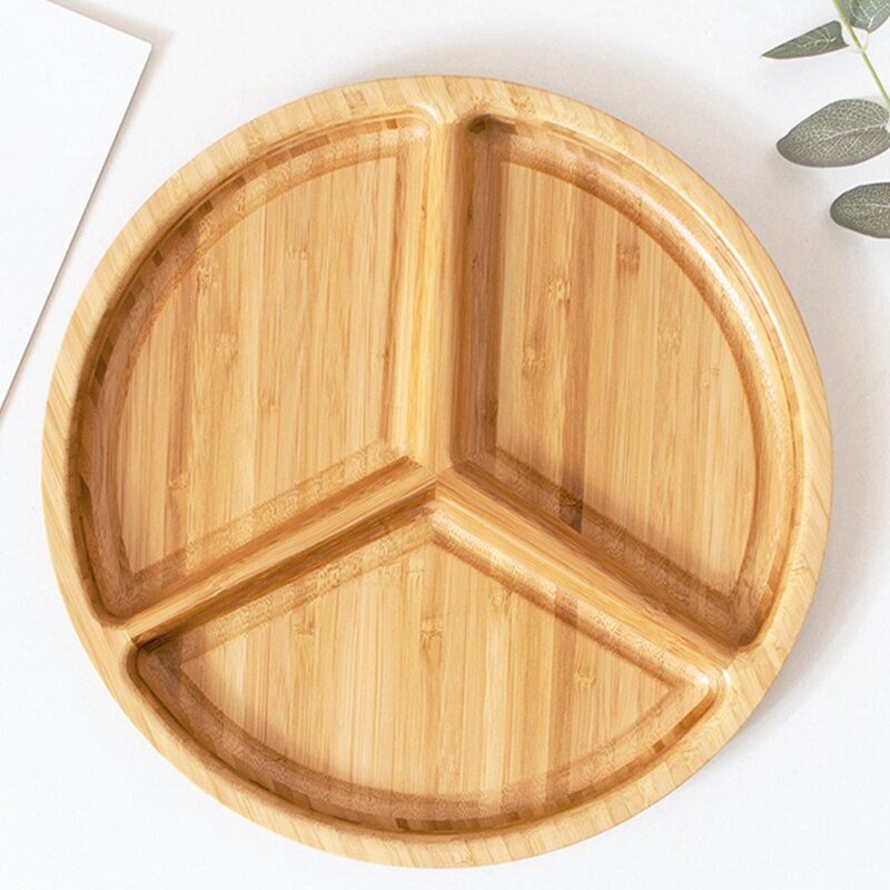 Wooden Round Fruit Tray Multi-Grid Platter European Style Home Decoration Snacks / Salad / Dried Fruit Platter