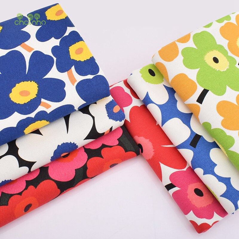 Motifs de fleurs de soleil Six couleurs, tissu en toile de coton, tissu de couture fait main pour sac à rideau de canapé, matériel de décoration de la maison