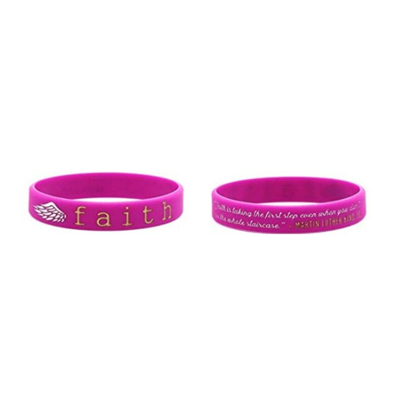 Braccialetti motivazionali in gomma siliconica bracciale ispiratore sogno coraggio N0lui: Faith