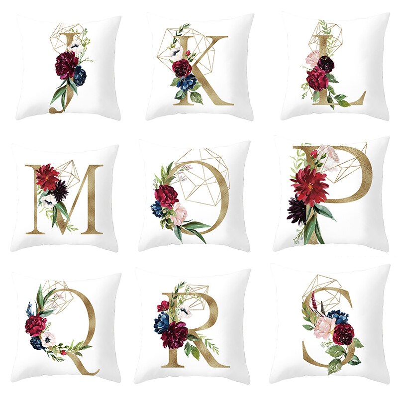 Kids Kussensloop Brief Kussenhoes 45*45 Sierkussen Covers Decor Kussens Bank Polyester Bloemen Home Decor Kussenslopen