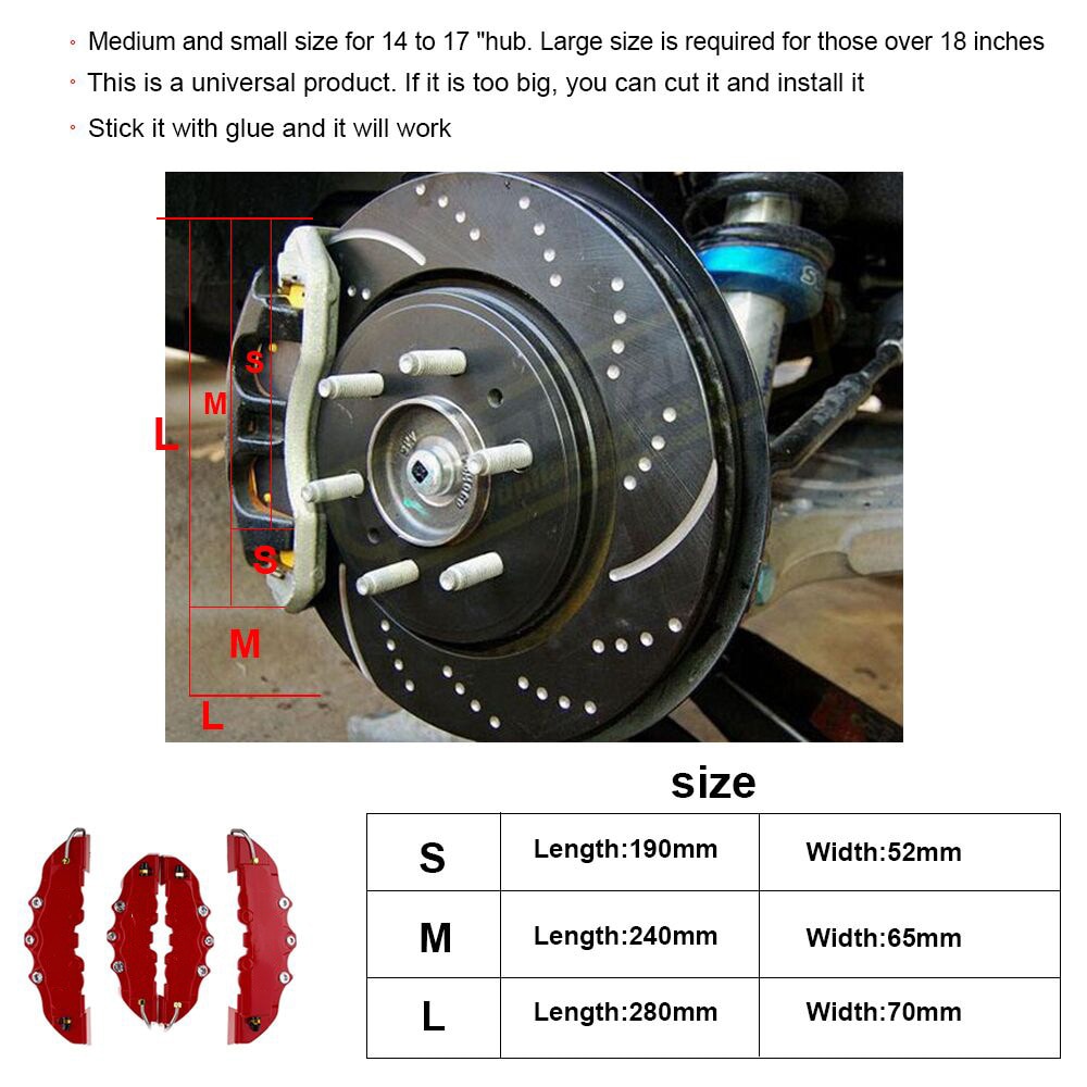 3D Auto Vrachtwagen Disc Remklauw Covers Voor Achter Auto Universele Kit Decoratie Modificatie Set Voor 14 ~ 19 & boven Inch Over Wiel