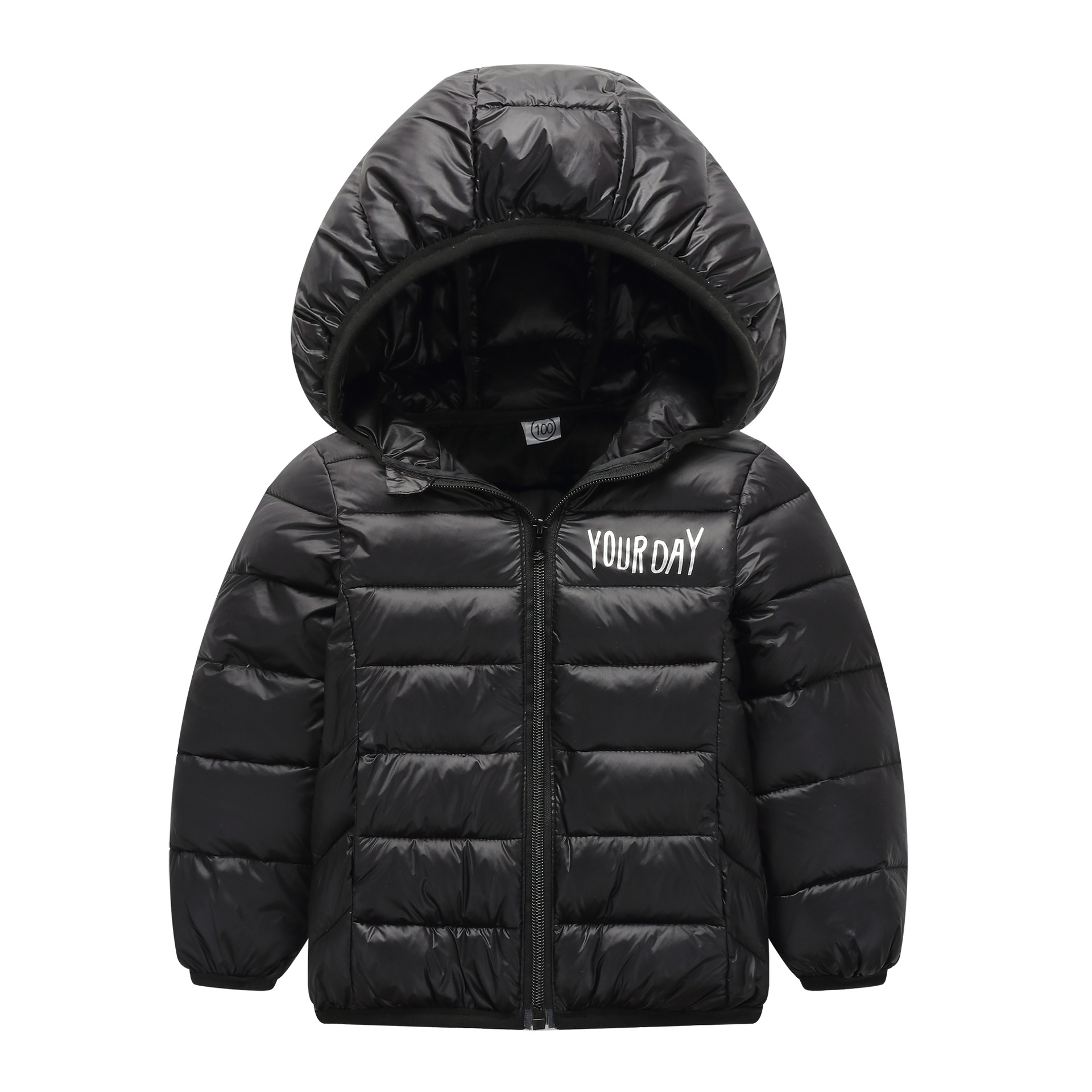 kinderen winterjas jongen cartoon beneden katoen pad baby meisje Donald Duck capuchon kinderkleding: Black / 5