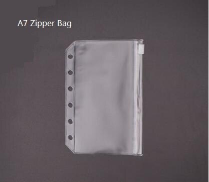 5pcs/ A5 A6 A7 PVC Presentation Binder Folder Zipper Receive Bag Concise Diario Planner's Spiral Filing Products Card Holder Bag: 5pcs Zipper Bag A7