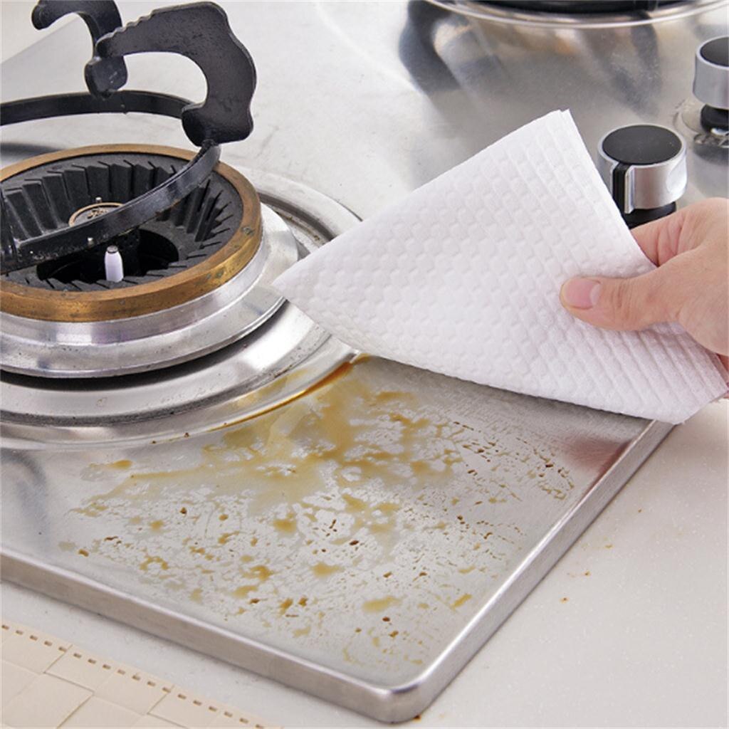 Toallitas desechables de textil no tejido para toallas de papel de cocina húmedas y secas para el hogar, oficina, escuela, toalla de papel, herramienta de limpieza para Cocina