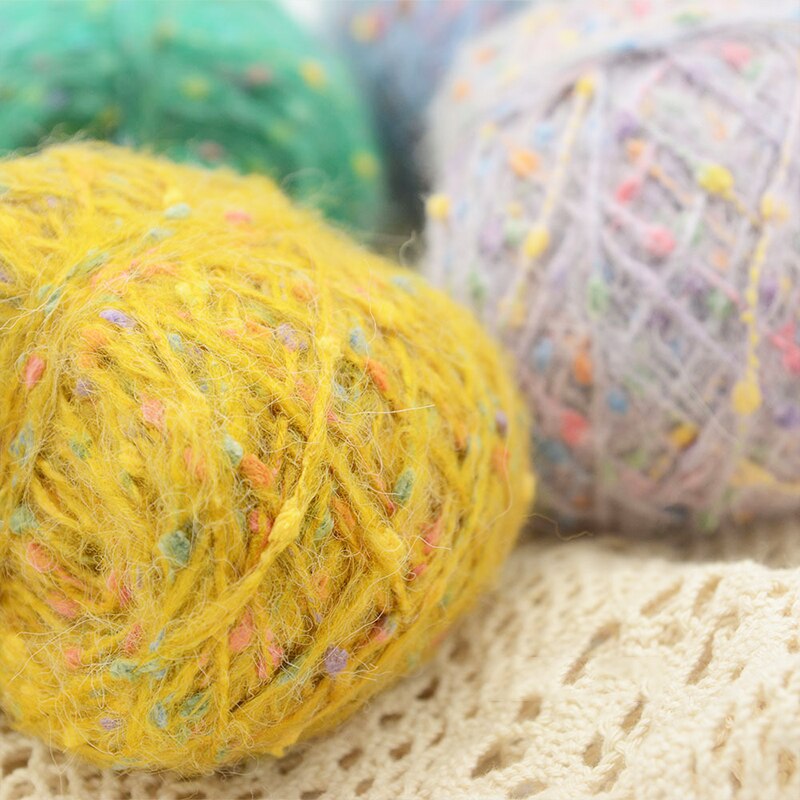 50g/ball Dotted Mohair Yarn Hand Knitting Wool Woven Crochet Soft Sweater Colorful Yarn Skin-friendly Baby Children Scarf Thread