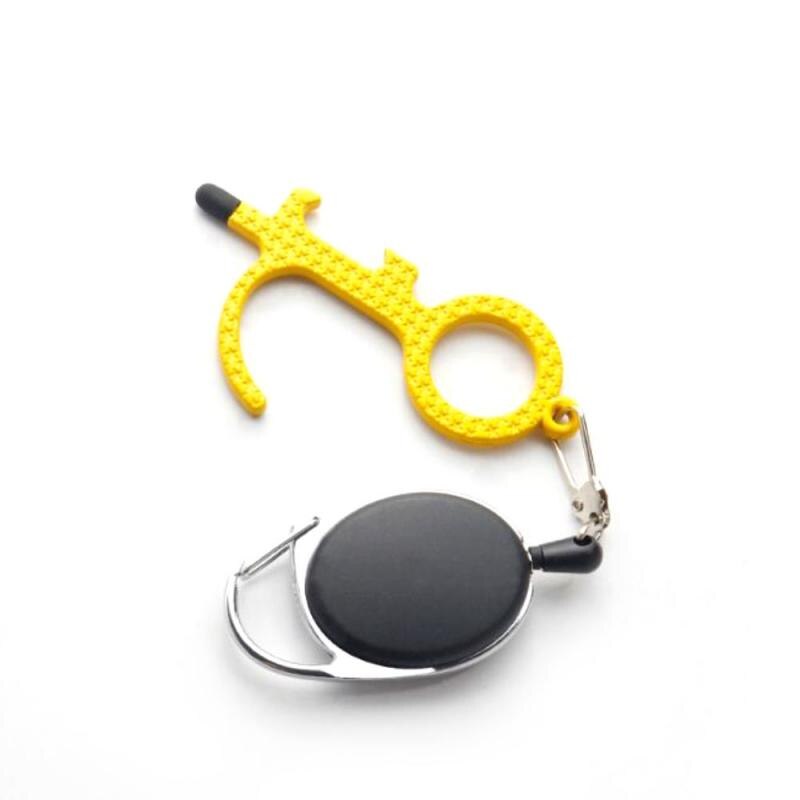 Anti Contact Door Opener No Touch Key Door Opener Keychain Anti-Touch Door Handle Elevator Artifact Key Button Tool: 13