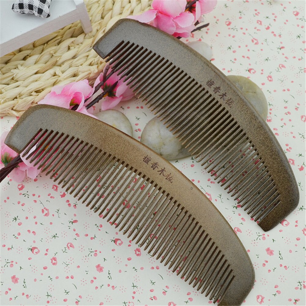 Peine para pelo de madera de sándalo anticabeza estática, peine para pelo de , cepillo con mango, masajeador, herramienta Tradicional China para corte de pelo, 1 unidad