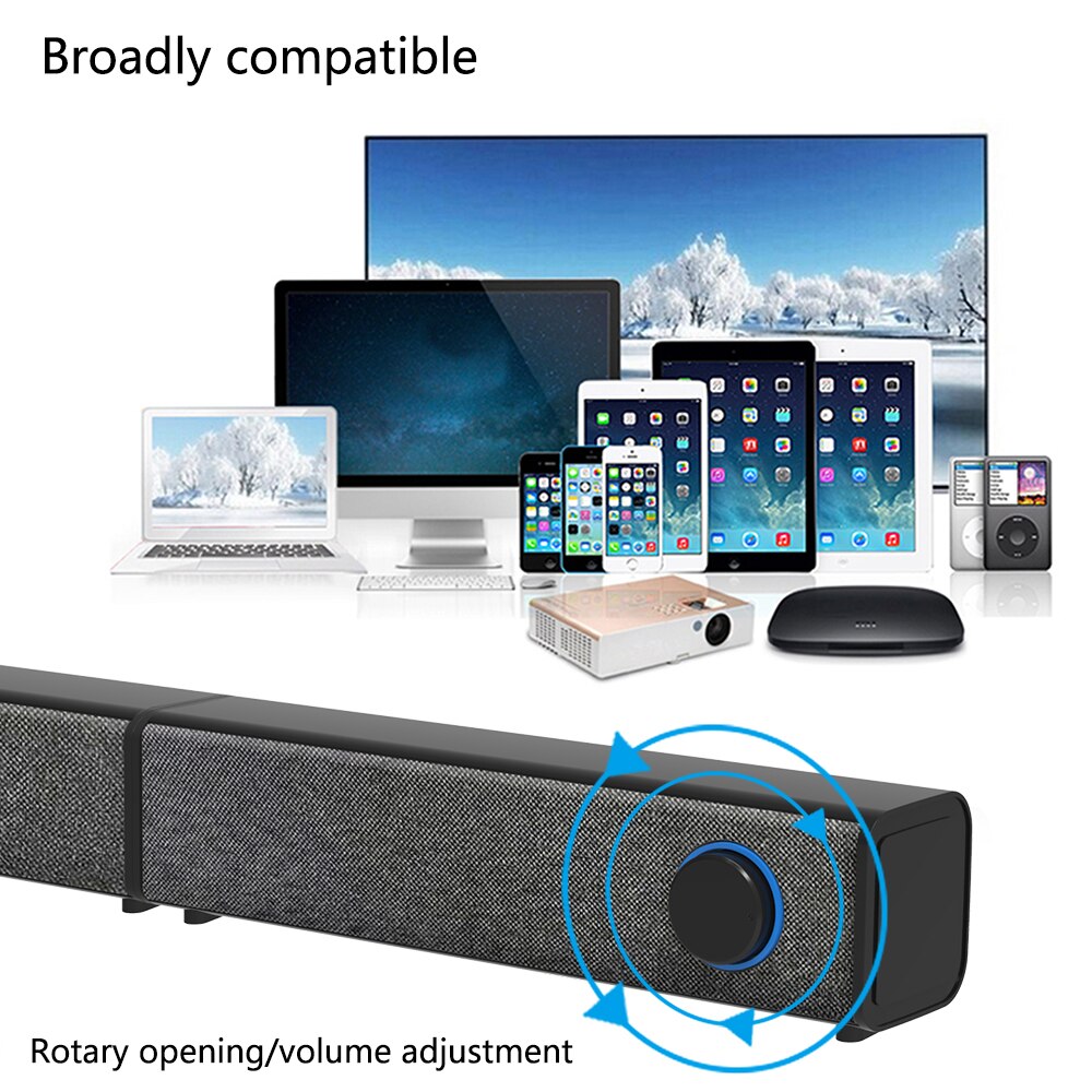 S12 TV Sound Bars Wireless Bluetooth 5.0 Speakers Detachable Soundbar Boom Bass Home Theater for TV PC Smartphone