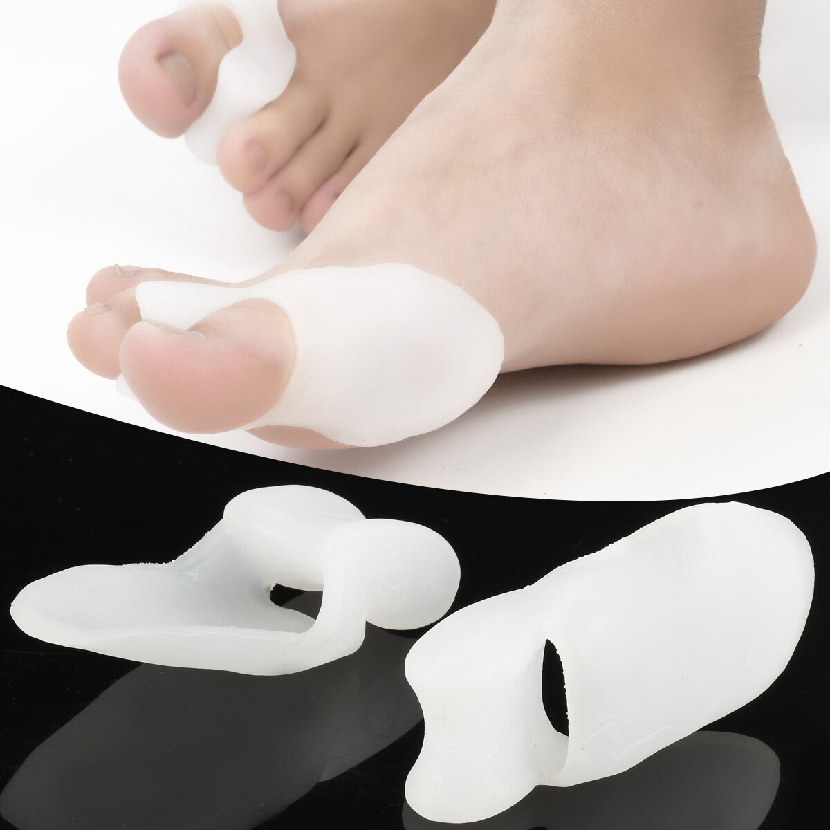 Silikone hallux valgus korrektor tåskillere knystkorrektorer fod finger splitter tommelfinger afstandsstykke fod spreder