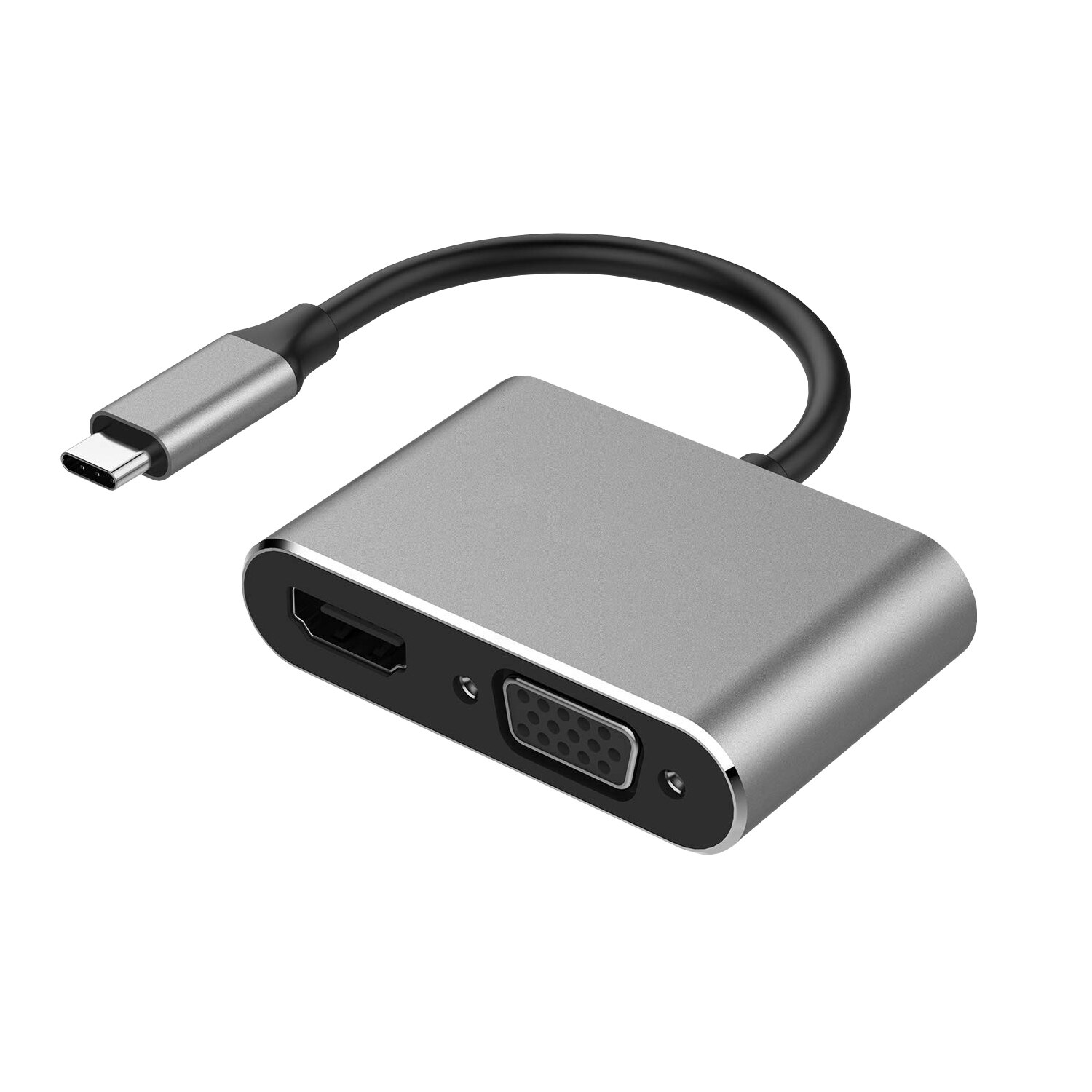 4 in1 USB C HDMI 4K VGA Adapter USB 3,1 Typ C USB-C zu VGA HDMI Video Adapter Konverter für Macbook Pro/ iPad Pro: grey