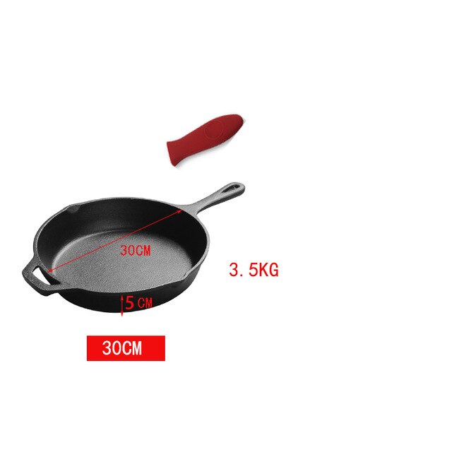 Kitchen Stovetop Oven Use Pre-seasoned Cast Iron Skillet with Silicone Handle Holder