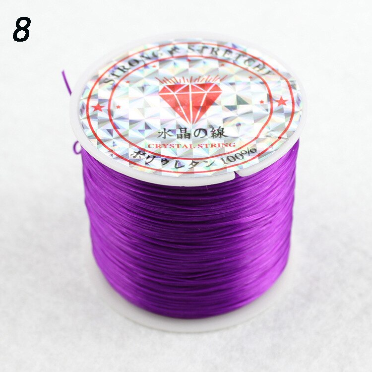 60 M Colorful Flexible Rope DIY Crystal Beading Stretch Cord Elastic Line Beadwork Wire Thread Jewelry Making 21 colors wire: Pink