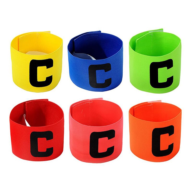1 pc football game captain c word mark armband paste team leader c word nylon flexible for football sports accessories unisex