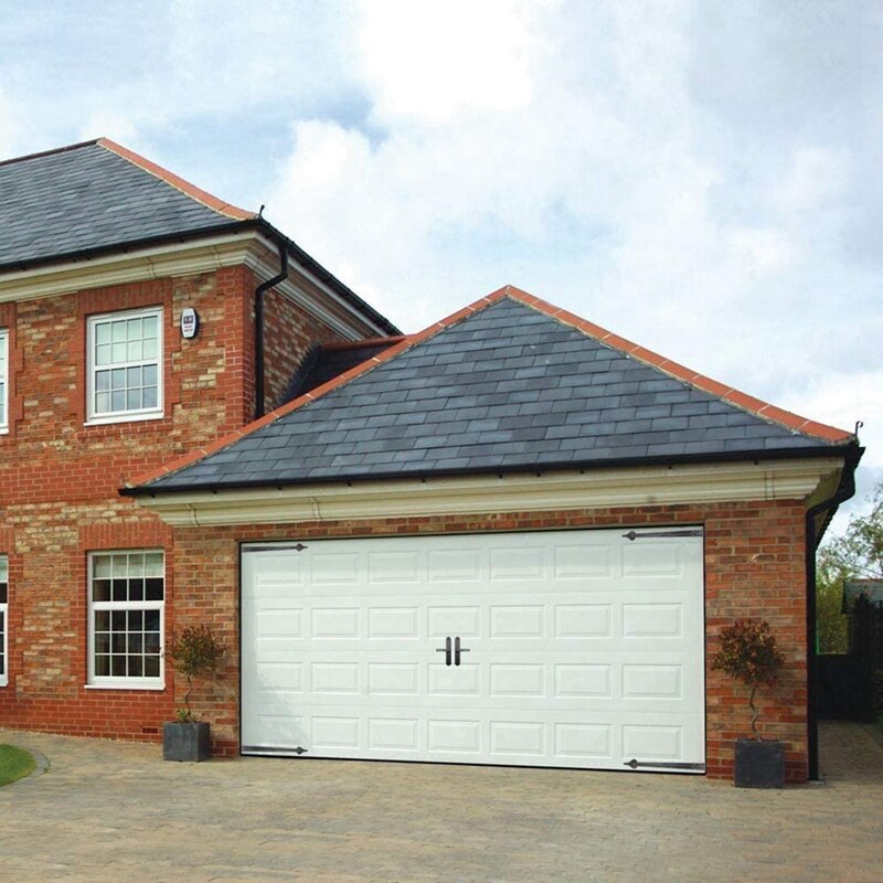 Kit de herrajes decorativos magnéticos para puerta de garaje, 6 piezas, acentos de carro, bisagras de imitación y mango negro