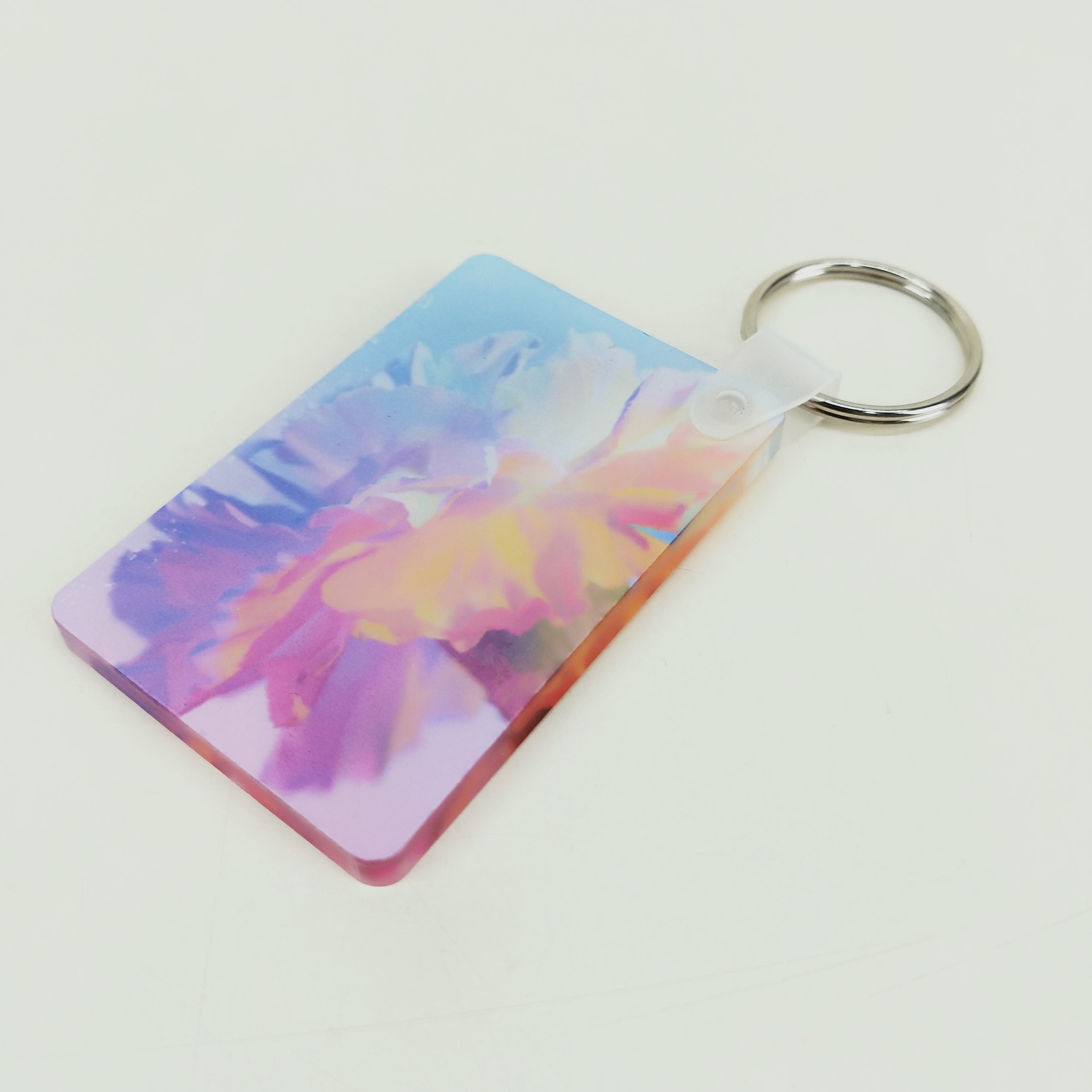 30 Stks/partij Sublimatie Blanks Rechthoek Acryl Sleutelhanger Warmtedruk Sleutelhanger Voor Tas Sleutel Decor