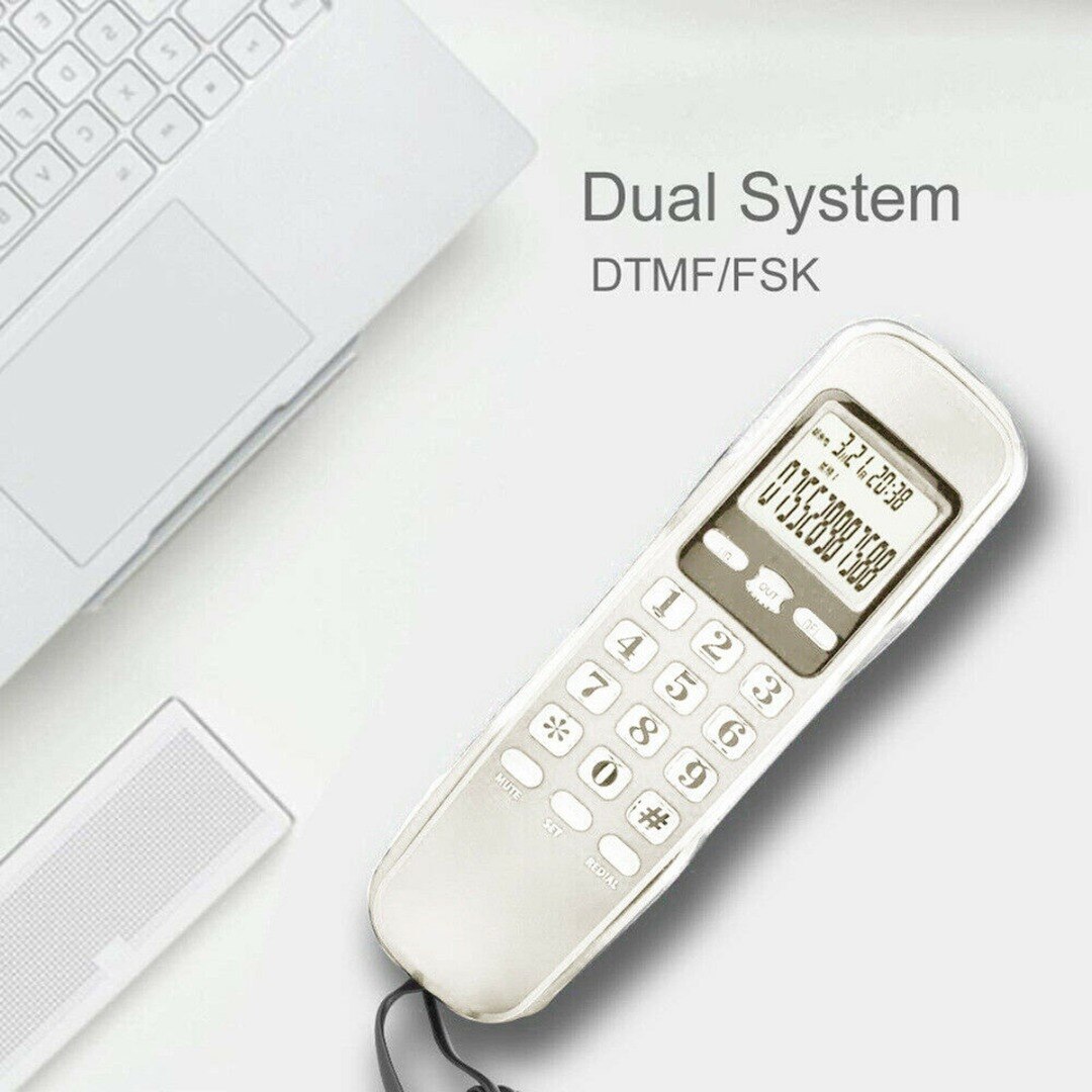 Mini telefon vægmonteret telefon dobbelt opkald vægmonteret telefon telefon desktop hjemmekontor kablet telefonopkald