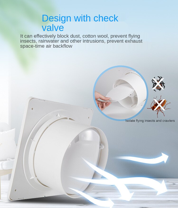 4/6/8inch Electric Portable Exhaust Fan Kitchen Low Noise Ventilator Wall Silent Extractor Pipe Vent Inline Attic Fans