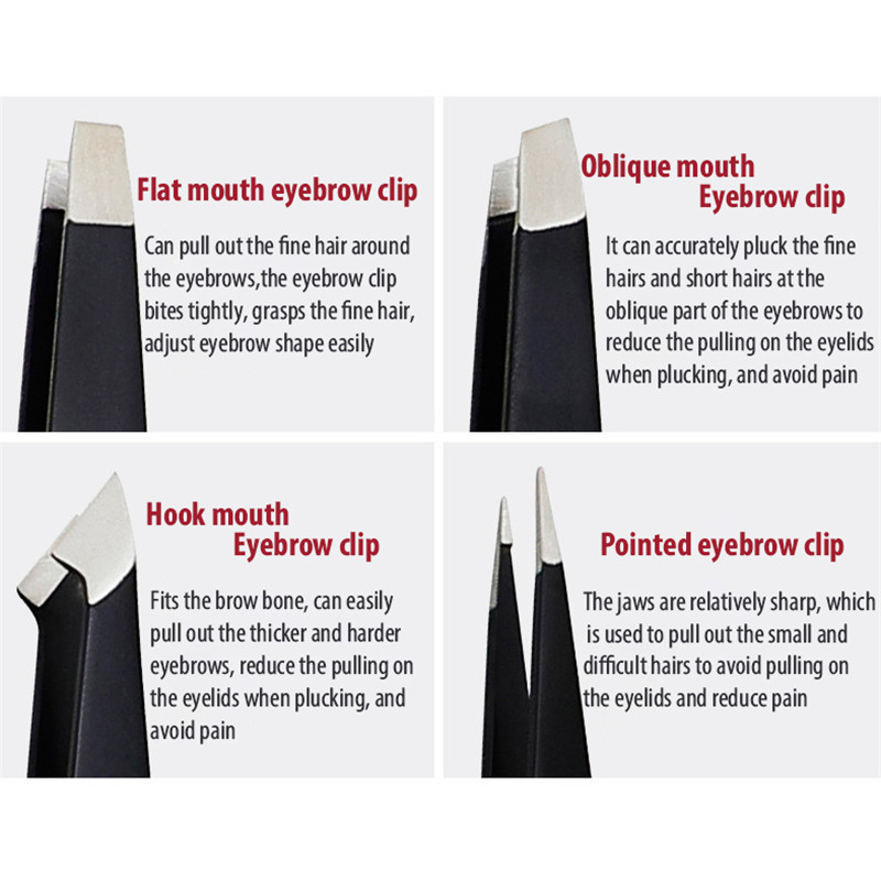 Ensemble de pincettes en acier inoxydable antistatique, outils d'entretien, ciseaux de beauté, pincettes de précision, outils de réparation pour sourcils 4/5 pièces