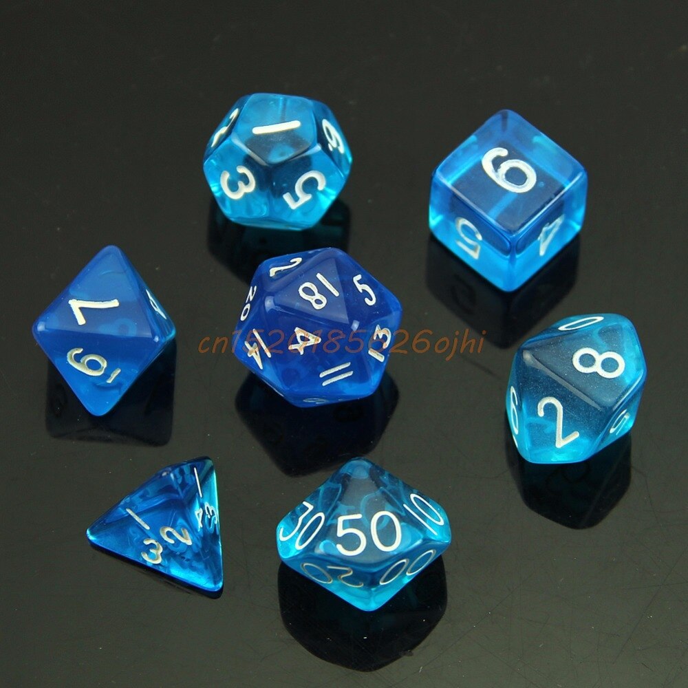 7 Sided Die D4 D6 D8 D10 D12 D20 MTG RPG D&D DND Poly Dices Board Game Chess