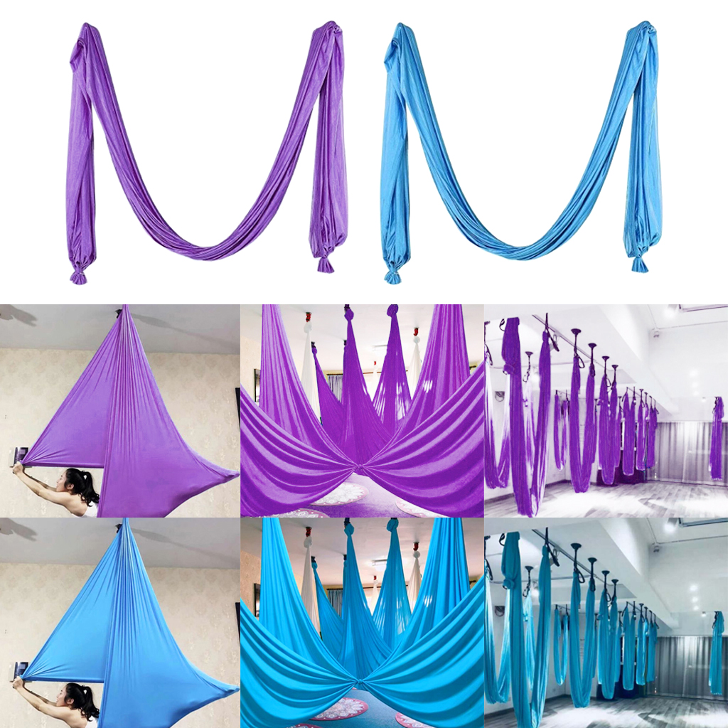 Tela de seda para Yoga, Pilates, columpio aéreo, 2 uds.