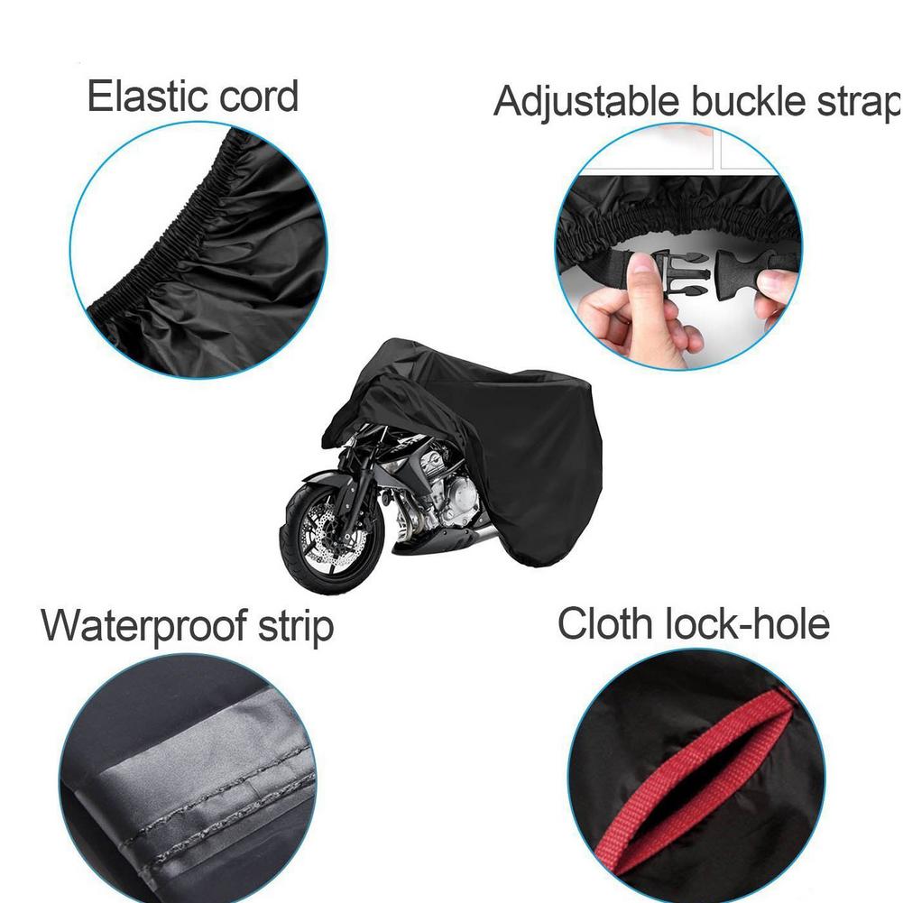 Motorcycle Covers Waterproof UV Protective Tear Proof Motorbike Cover With Safety Cloth Lock Holes 4Sizes