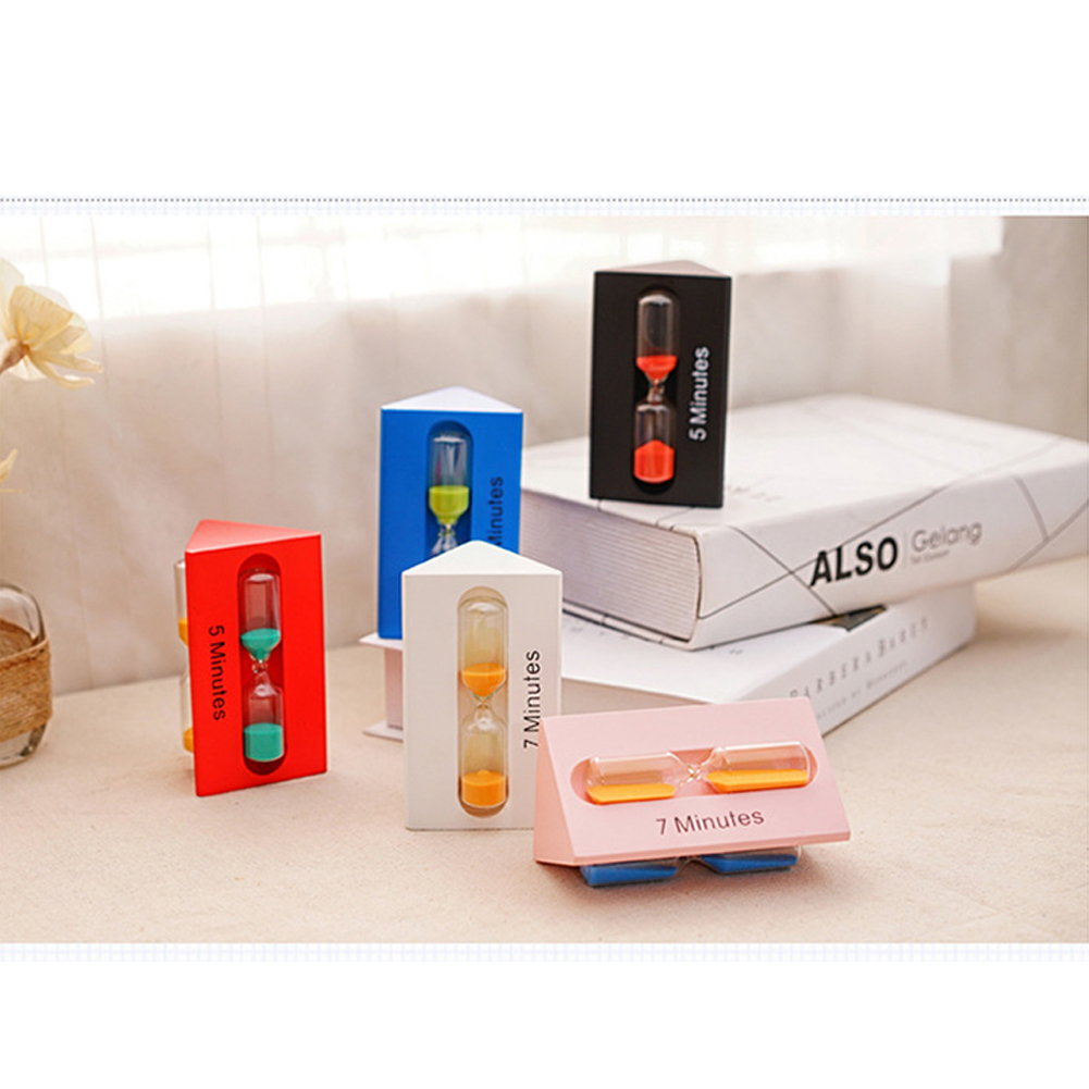 3/5/7 Minutes Desktop Craft Sand Timer Clock Exquisite Wooden Decoration Ornaments Home Hourglass Triangular Children