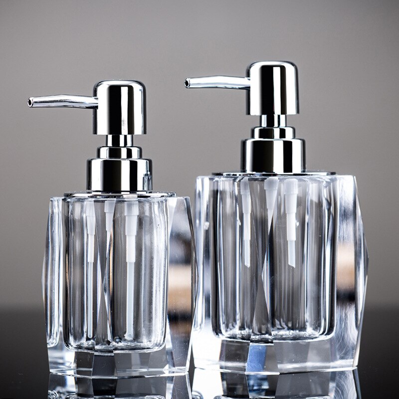 Hause Transparent Kristall Glas Hand Sanitizer Seife Flasche Kreative Europäische Presse Hotel Flüssigkeit Seife Dispenser Seife Lotion Flasche