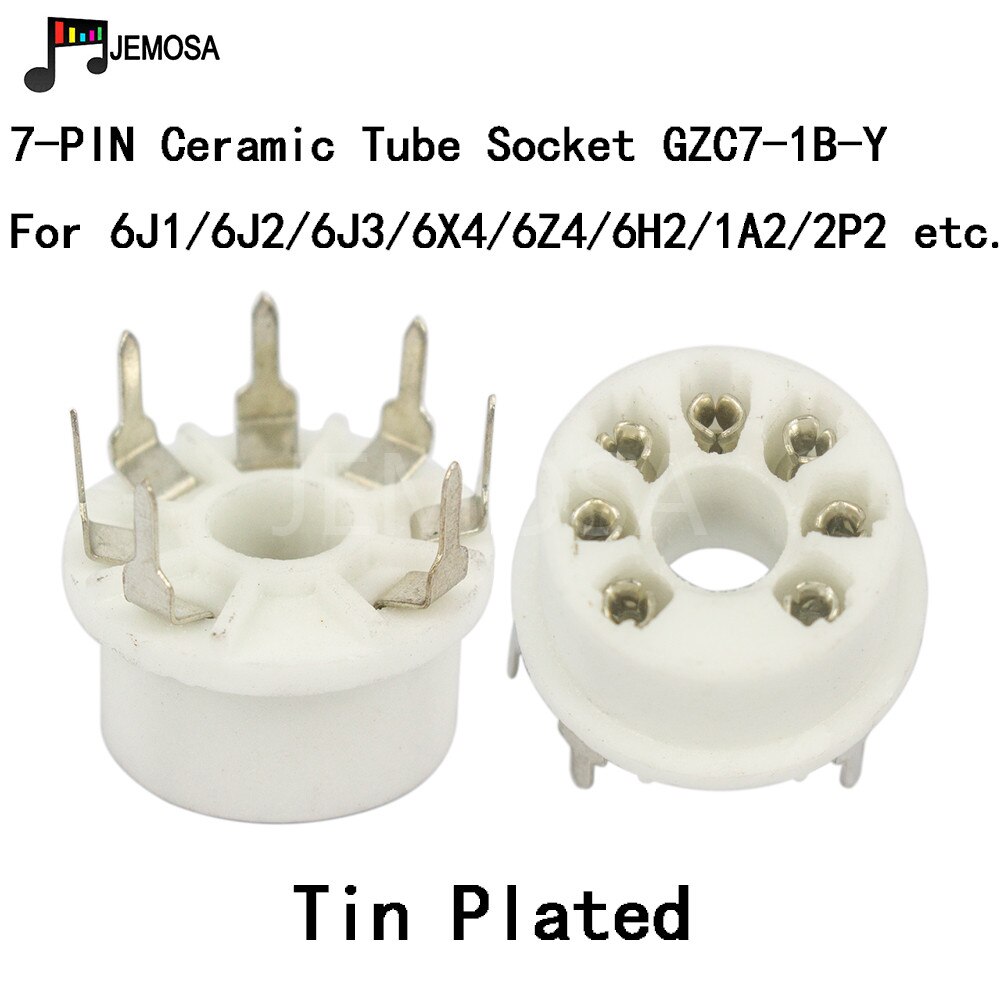 10 pçs cerâmica tubo de vácuo soquete 7 pinos base da válvula GZC7-1B-Y para b & w imagem tubo 6j1 6j2 6j3 6x4 6z4 6h2 tubo de vácuo amplificador