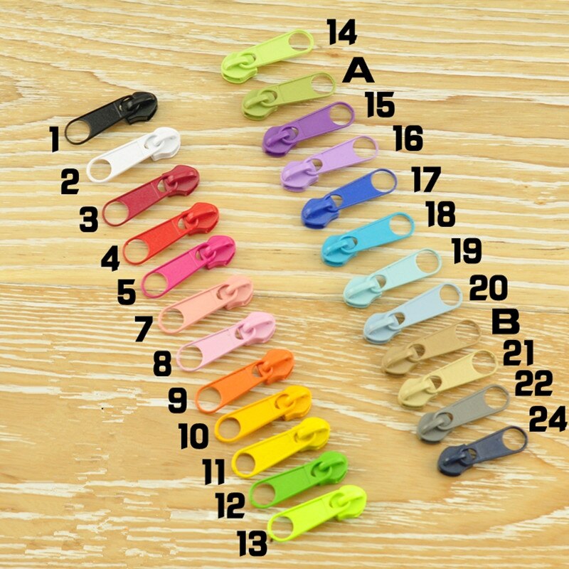 Alipress-deslizadores de cremallera de Metal, cabeza de cremallera para coser, herramientas de sastre, 24 colores, , 100 unids/lote, 3 #
