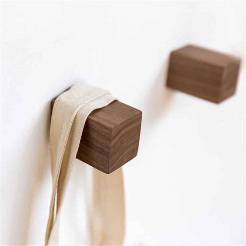 Kledinghanger van natuurlijk hout, aan de muur te bevestigen, diversen, handtas, hoed, sjaalhaak, decoratieve sleutelhanger, opbergrek voor in de badkamer