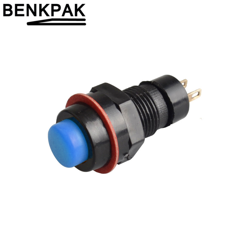 Spring return push button switch 10mm Normally Open no-fixed switch , momentary push button Latching Push Button 6pcs: Blue / AU Standard