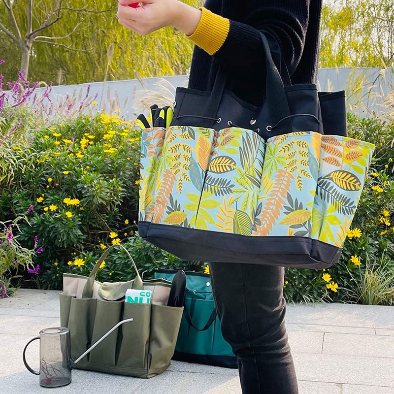 Garden Tool Bag Gardening Tote Bag Outdoor Multi Pocket Garden Tool Kit Organizer Bag Compact Hand Tool Storage Bag