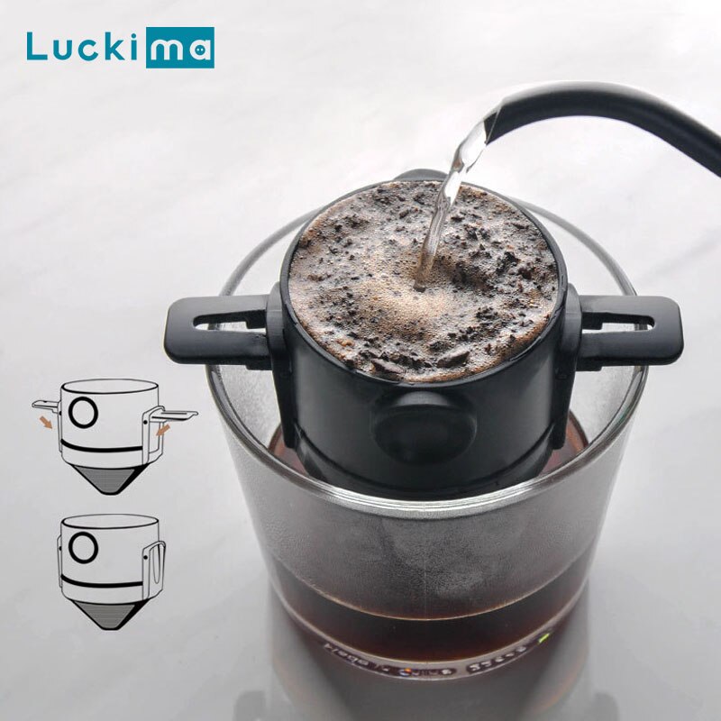 Draagbare Herbruikbare Hand Drip Koffiefilter Cup Voor Home Office Travelling Business Espresso Caffe Americano Koffie Maker Druppelaar