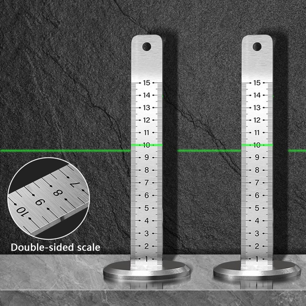 Stainless Steel Lay Floor Tile Special Ruler Double-side Precision Scale Equal Height Ruler Practical Multipurpose