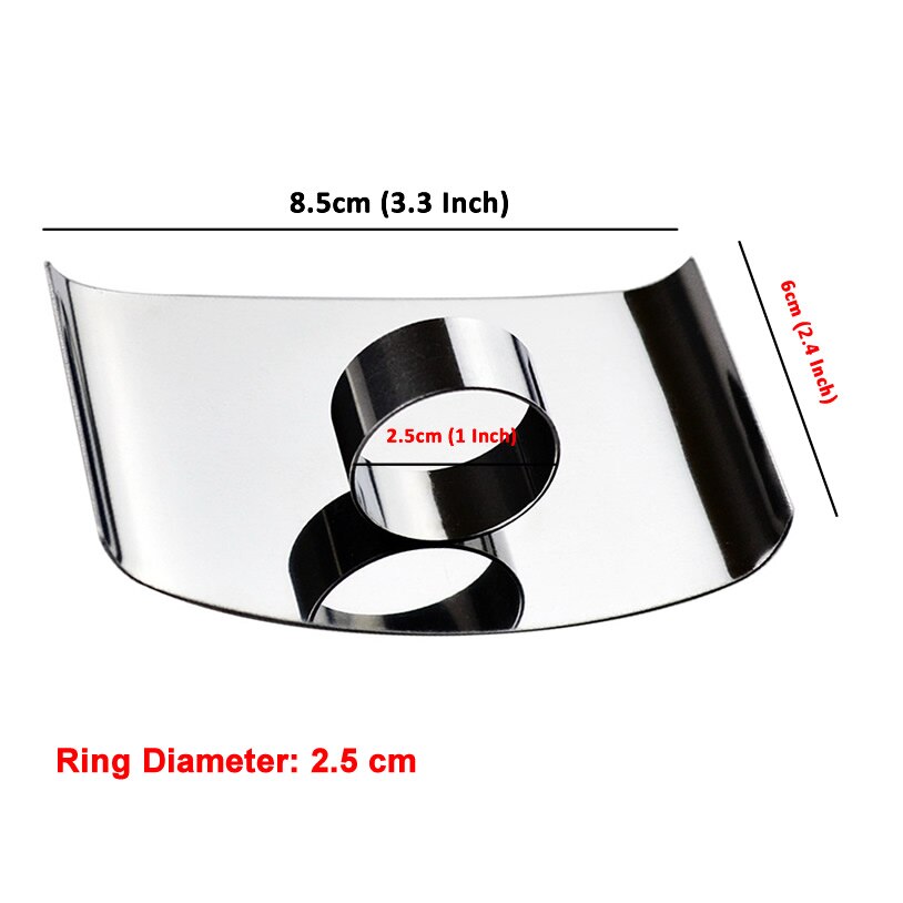 Anillo Protector de dedo de acero inoxidable a prueba de cortes para cortar carne de frutas, protección de dedos, utensilio de cocina de alimentaria: Large Size