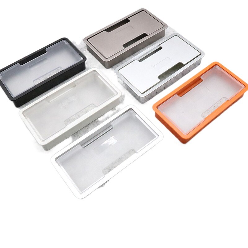 Desk Wire Hole Cover Transparent Desk Outlet Threading Box Holder Cabinet Vent Square Table Cable Office Hardware Furniture
