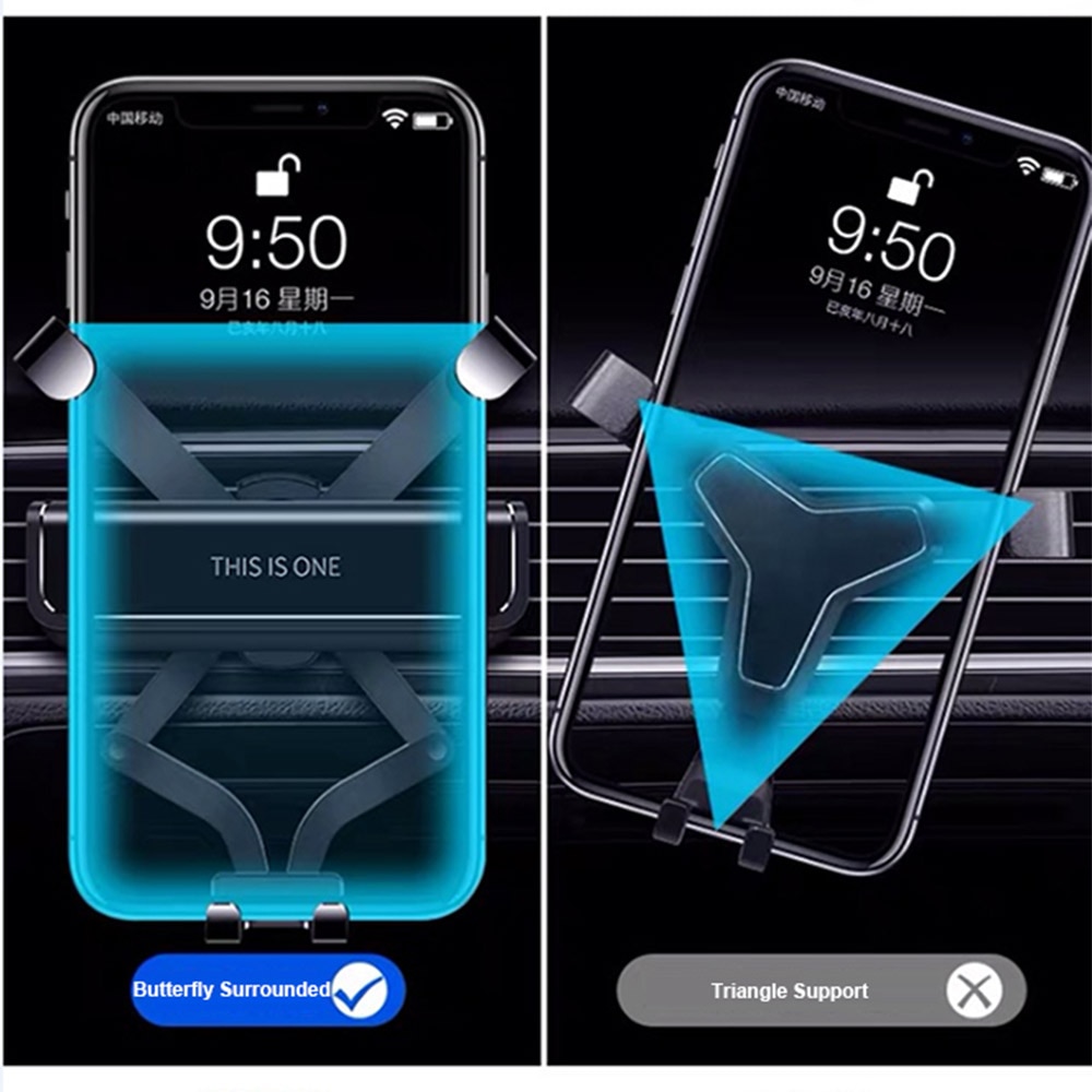 KDsafe Gravity Phone Holder In Car Air Vent Mount Cell Phone Foldable Mobile Phone Holder Stand for iPhone 11 XS XR Universal