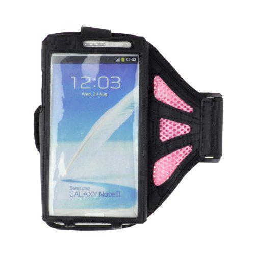 Black / Pink Adjustable Fabric Net Armband for Samsung Galaxy S4 / Samsung Galaxy Note 2 / Samsung Galaxy Note 3