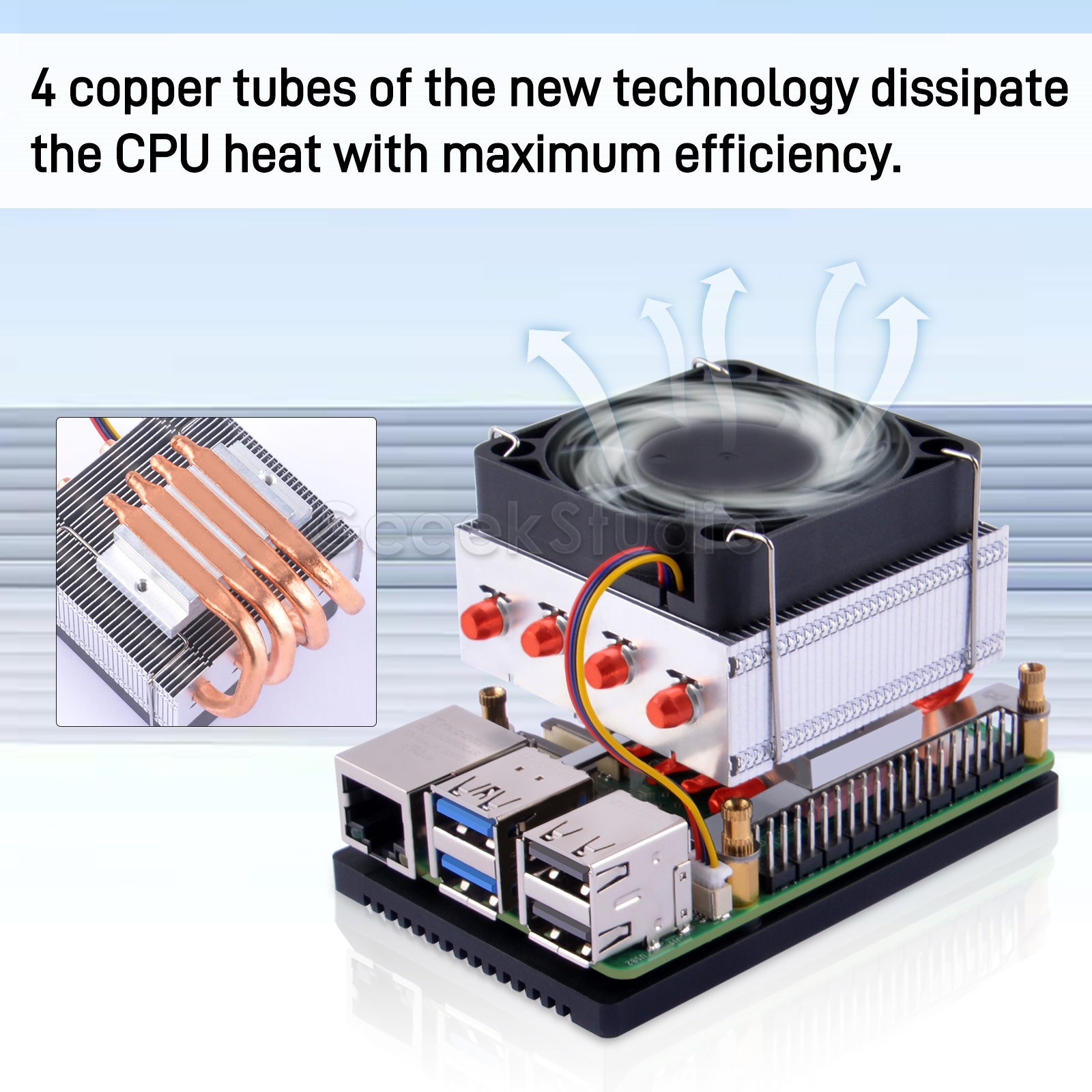 Low-Profile Plus CPU Cooler for Raspberry Pi 5 CPU Fan