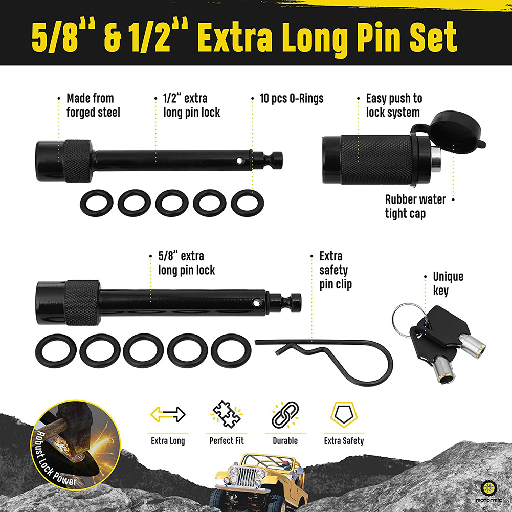 Trailer Hitch Lock Anti-theft Trailer Hitch Pin Lock Coupler Latch Kits with Keys for RV Truck Tow Receiver